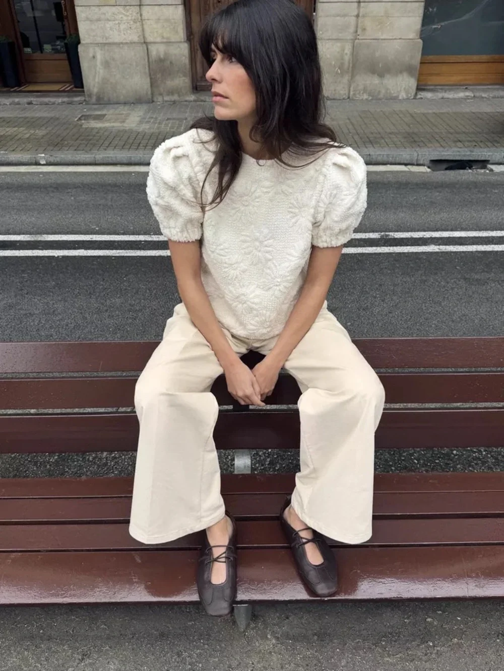 NWT Zara PUFF SLEEVE KNIT TOP